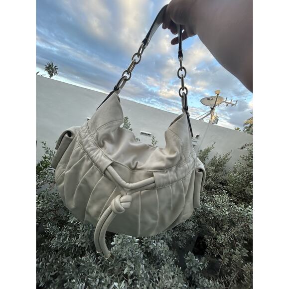 Y2K Coach Kristin 2009 Rouched Drawstring Hobo Bag in Chalk 14737 No Hang Tag! - Picture 8 of 11